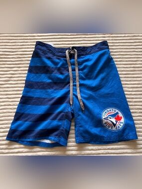Blue Jays MLB Men’s Medium Blue Stripe Swim Shorts